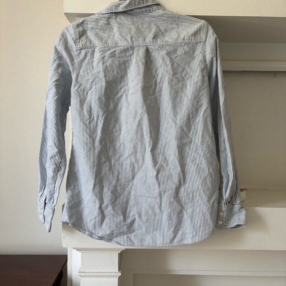 J. Crew Boys Blue and White Striped Button Down - Picture 4 of 4